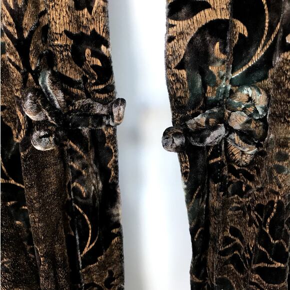 Citron Textured Velvet Robe - Duster - Iridescent and Colorful size M - Picture 5 of 14